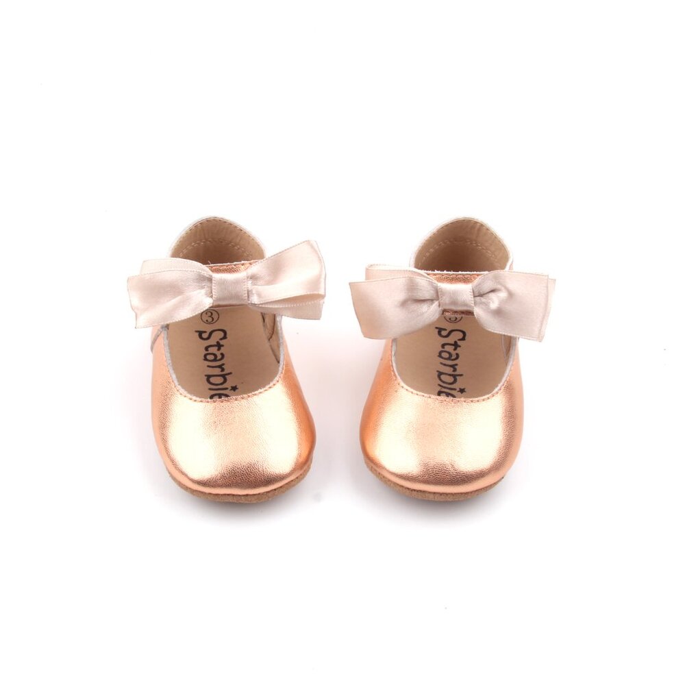 Starbie Soft-Sole Baby Mary Jane Baby Shoes Rose Gold Baby Moccasins Toddler